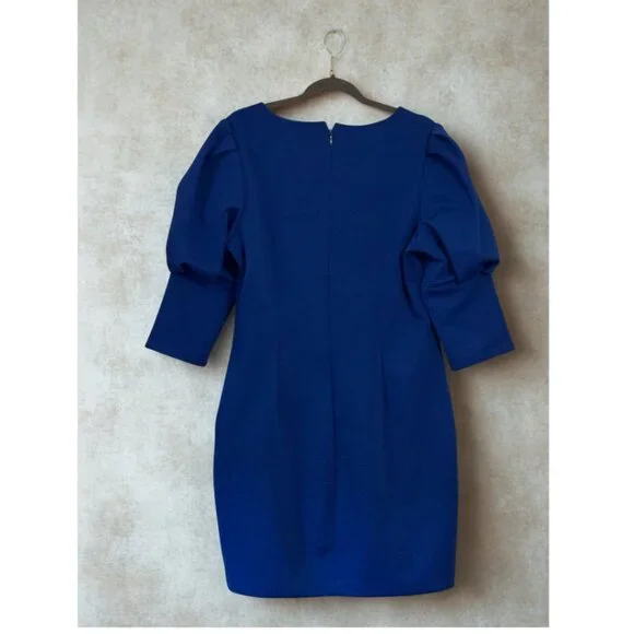 New York & Company Puff Sleeve Textured Dress - Picture 4 of 4